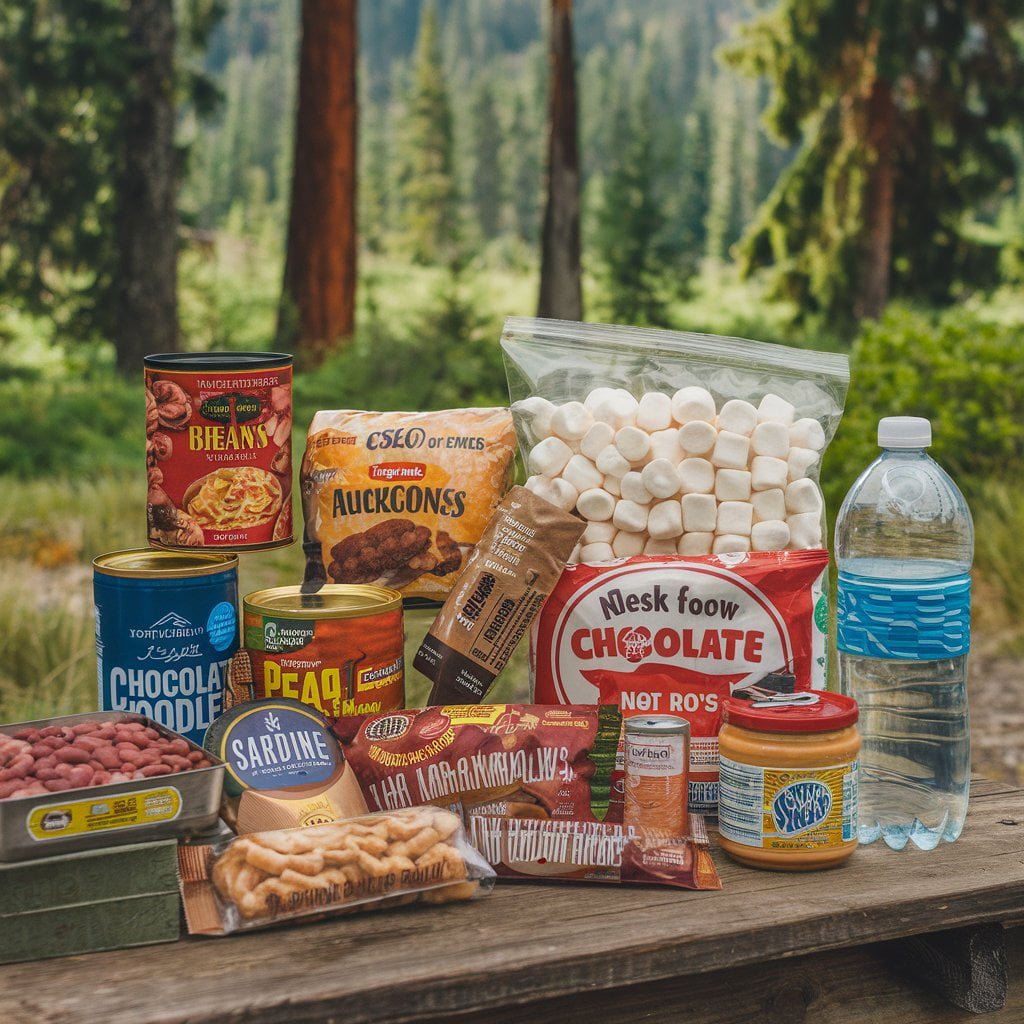 a photo of a camping food collection for an outdoo ZzumR N6RTqob5Kb2DzF2A